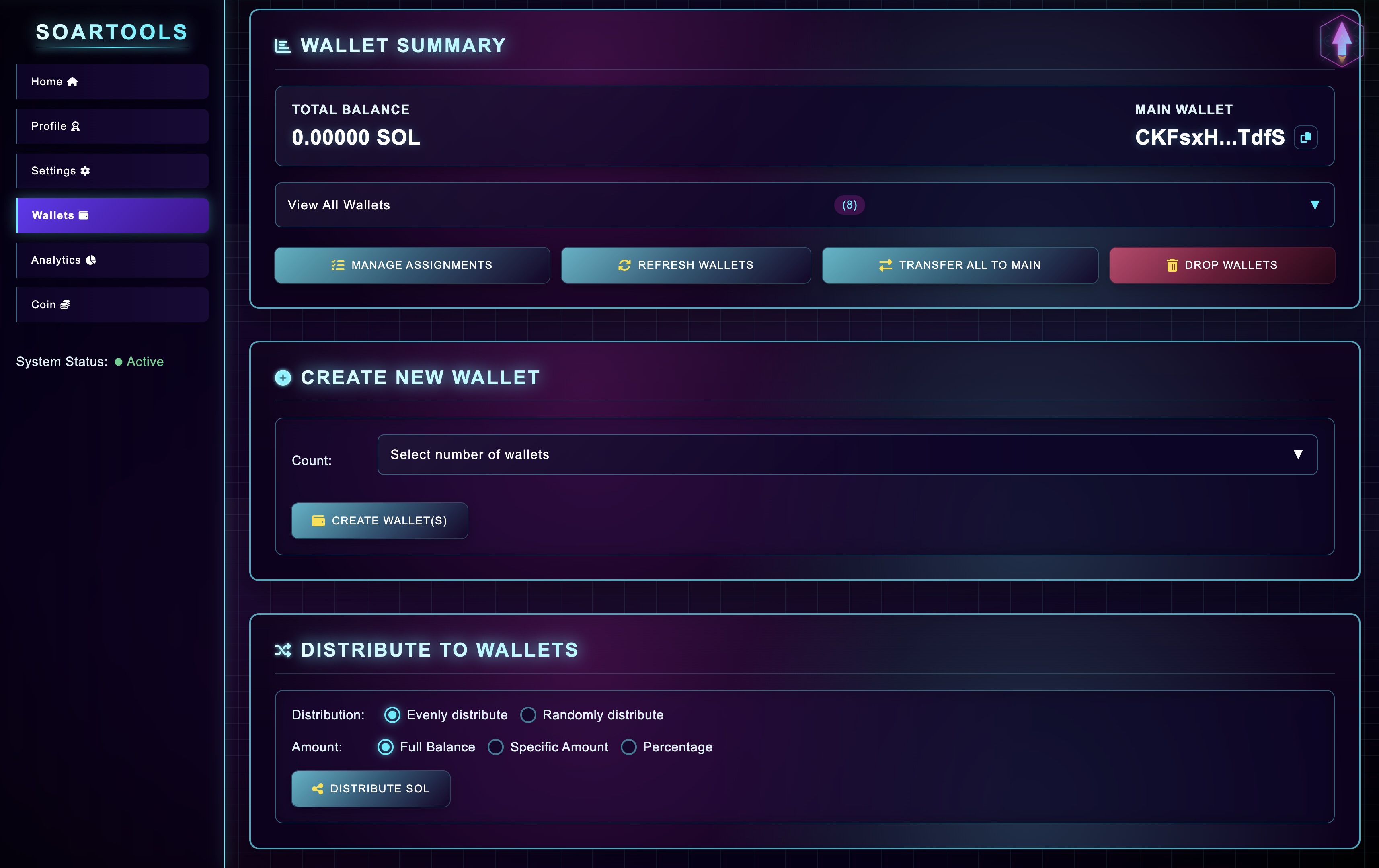 Wallet Management Feature